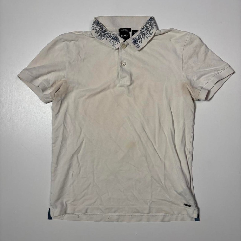 Hugo Boss Slim Fit Pima Cotton Polo Shirt White - Small